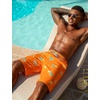 image:imageSILKWORLD Mens Swimming Trunks with Compression Liner 2 in 1 QuickDry 9 Swim Shorts with Zipper PocketsOrange Coconut Tree