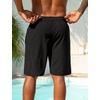 image:imageSILKWORLD Mens Swimming Trunks with Compression Liner 2 in 1 QuickDry 9 Swim Shorts with Zipper PocketsBlack