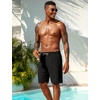 image:imageSILKWORLD Mens Swimming Trunks with Compression Liner 2 in 1 QuickDry 9 Swim Shorts with Zipper PocketsBlack