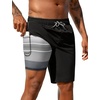image:imageSILKWORLD Mens Swimming Trunks with Compression Liner 2 in 1 QuickDry 9 Swim Shorts with Zipper PocketsBlack