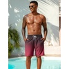image:imageSILKWORLD Mens Swimming Trunks with Compression Liner 2 in 1 QuickDry 9 Swim Shorts with Zipper PocketsRed Black Gradient