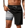 image:imageSILKWORLD Mens Swimming Trunks with Compression Liner 2 in 1 QuickDry 9 Swim Shorts with Zipper PocketsBlack
